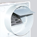 <strong>Compuerta antirretorno</strong><br>Evita la entrada de aire del exterior y las fugas de calefacción, cuando el extractor no está en funcionamiento.