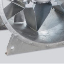 <strong>Motor support (1400 and 1600 mm diameter):</strong><br>Welded on the fan casing. The whole assembly with a corrosion resistant hot dip galvanised finish.
