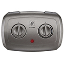 Sélecteur de puissance.<br>Voyant.<br>Thermostat automatique réglable.<br>Avec dispositif antigel.<br>