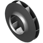 Rodete de álabes curvados hacia atrás